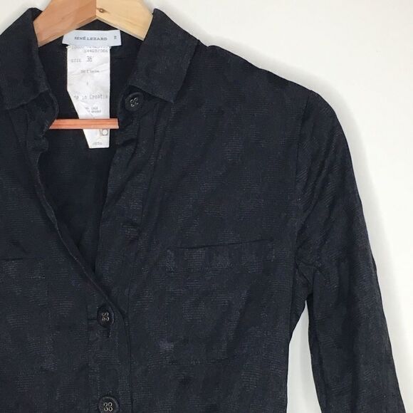 René Lezard Sz 36 / S Black Button Up Shirt - Picture 1 of 6